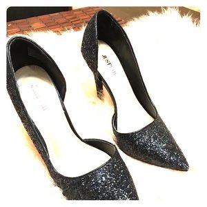 Black Glitter Pumps
